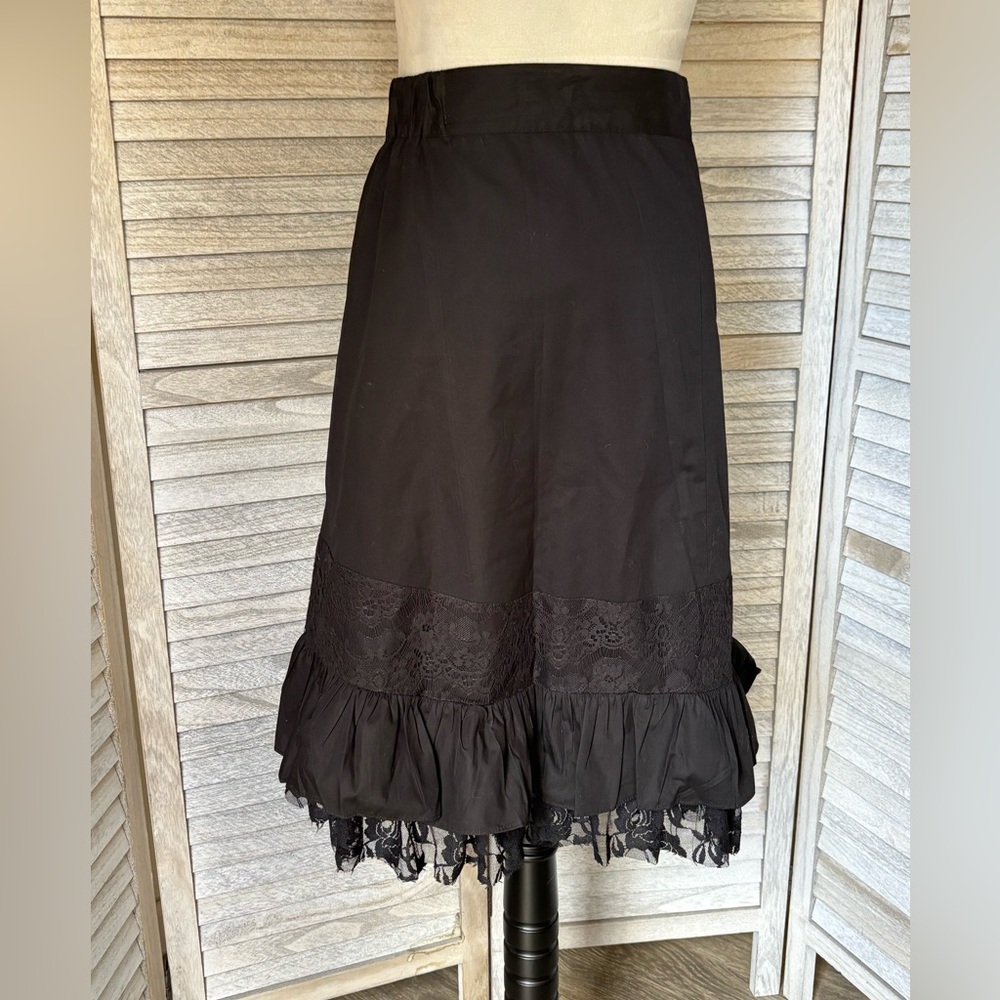 Gothic Steampunk Style Black Skirt Women’s SZ 2X, w/Lace, Ruffled Trim, Buckles - Picture 8 of 16